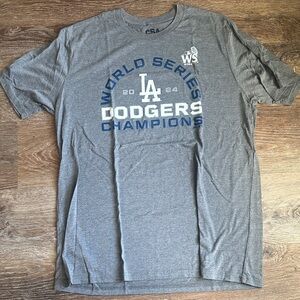 Gray Dodgers World Series Champions T-Shirt